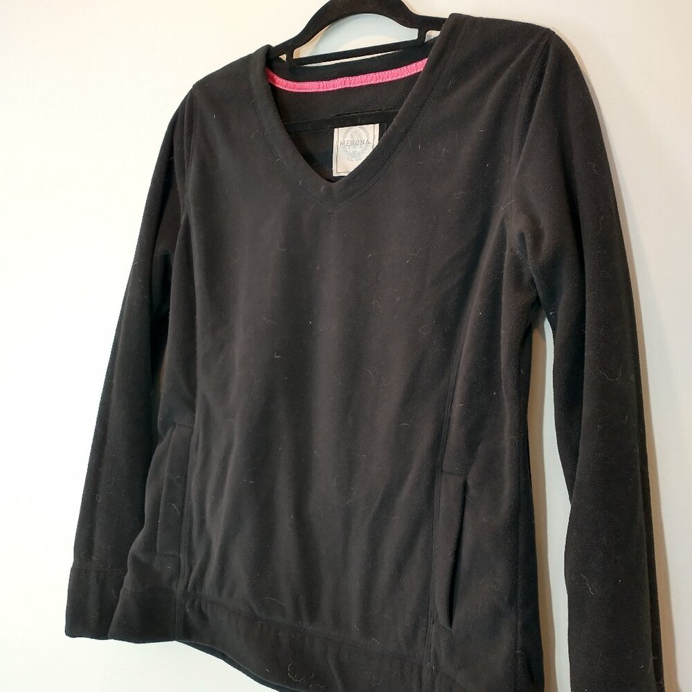 Merona Black Fleece Shirt with Front Pockets Size M